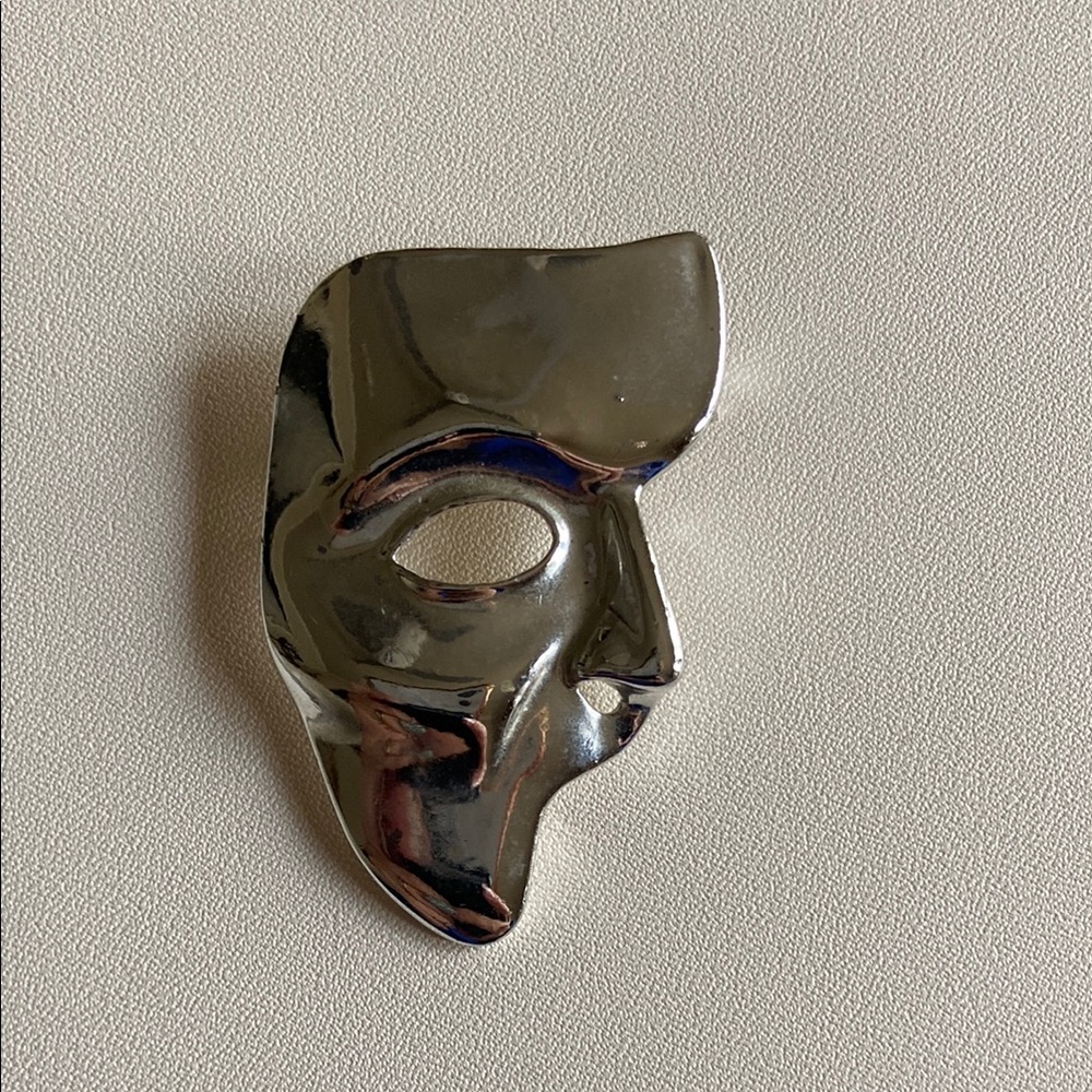 Vintage Silver Mask Brooch